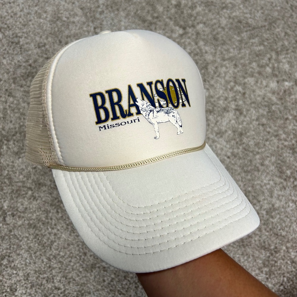 Branson Missouri Trucker Hat Snapback Mesh Back Rope Wolf‎ Foam